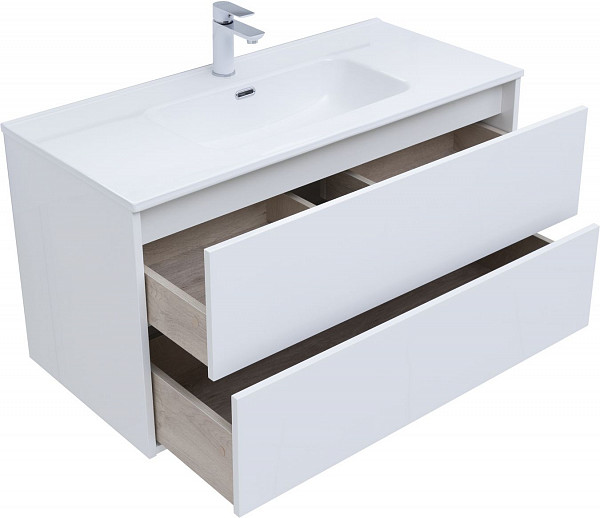 Тумба под раковину Aquanet Lino 80 (Flat) белый глянец 00287542