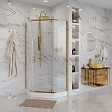 Душ. ограждение NG-6405-08 GOLD (90*90*190) трапеция, дверь распашная, 1 место