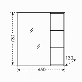 Зеркальный шкаф Дублин 65 универсальный Санта 123004