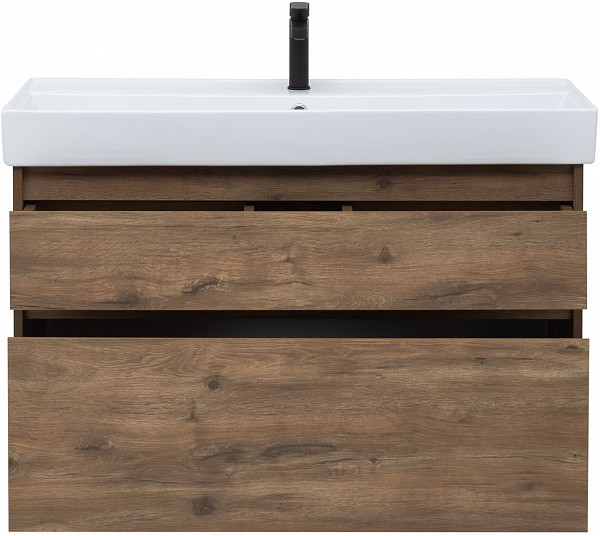 Тумба под раковину Aquanet Nova Lite 100 дуб рустикальный (2 ящика) 00249521