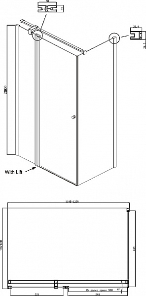 Душевое ограждение Ambassador Nord 13011107