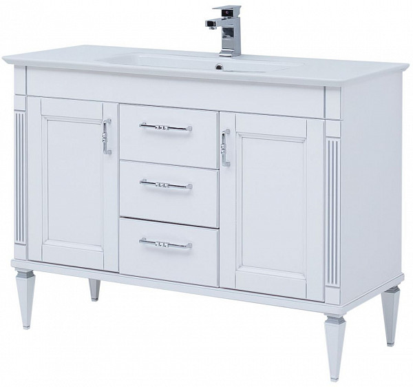 Тумба под раковину Aquanet Селена 120 белый/серебро 00201652