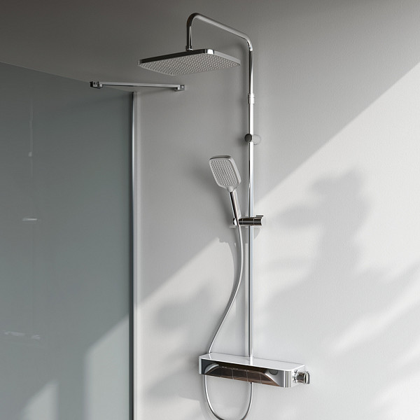 F078F700 Func, душ.система: см-ль-полка д/ванны/душа, душ.штанга, верхн. душ квадр., ручн.душ, хром