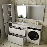 Тумба напольная "Даллас 150", 2 ящика, Люкс белая, под раковину, PLUS СС-00002303