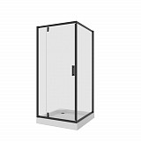 Душ. ограждение Niagara NG-6801-08 BLACK (90*90*190) квадрат, дверь распашная, 1 место