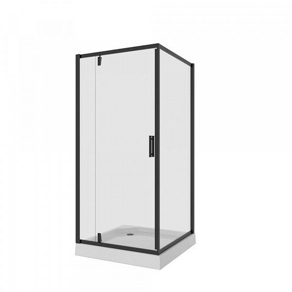 Душ. ограждение Niagara NG-6801-08 BLACK (90*90*190) квадрат, дверь распашная, 1 место