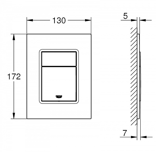Клавиша смыва для унитаза GROHE Skate Cosmopolitan 37535SH0