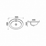 Раковина Azario 56,5х47,5х18 встраеваемая, белая (AZ-T808)