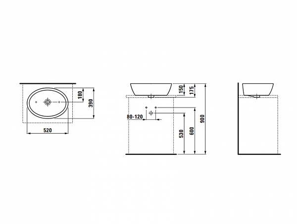 Раковина Laufen Pro 8.1296.4.000.109.1