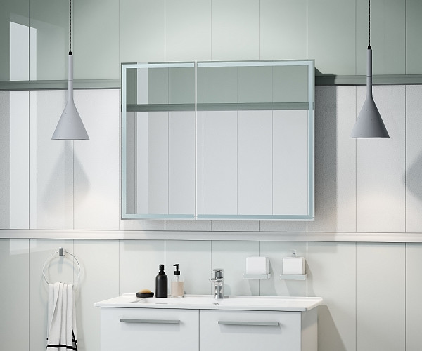 Зеркало-шкаф Континент "Allure Led" 1000х800 с датчиком движения, розеткой
