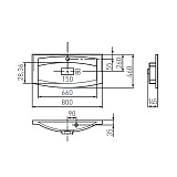 Раковина под тумбу Акватон - МИЛАН 80 1A704431ML010