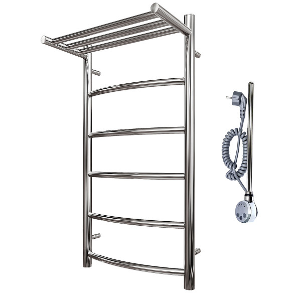 Полотенцесушитель электрический Point Афина PN04148PE П5 400x800 с полкой левый/правый, хром