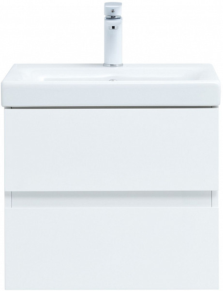 Тумба под раковину Aquanet Беркли 50 белый глянец (2 ящика) 00302347