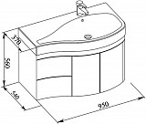 Раковина для тумбы Aquanet Сопрано 95 R НФ-00007880