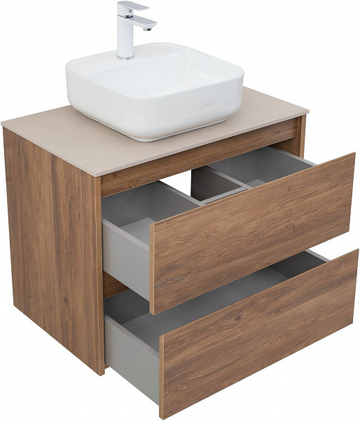 Тумба под раковину Aquanet Nova Lite 75 дуб шоколадный (2 ящика) 00287880