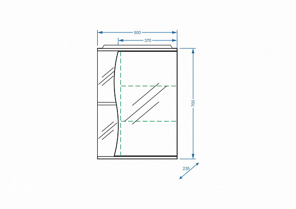 Зеркало-шкаф "Верея 50/С", правое