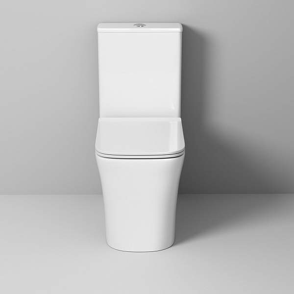 Унитаз Classic GR-4467S (620*360*820) напольный БЕЗОБОДКОВЫЙ с тонкой крышкой, 2 места