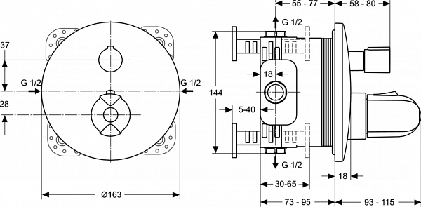 Термостат Ideal Standard Ceratherm 100 New A4659AA для душа