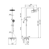 Смеситель для ванны с верхним душем, Shelfy, IDDIS, SHESB3Bi06