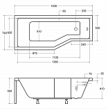 Акриловая ванна Besco  150x75 WAI-150-PL2 Левая