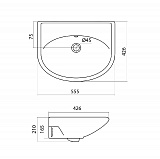 Полукруглая раковина Santek Цезарь 60 без отверстия под смеситель 1WH110523