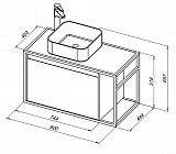 Тумба под раковину Aquanet Nova Lite Loft 90 L дуб рошелье 00261656