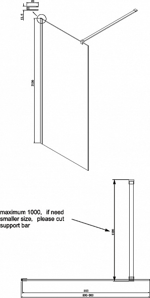 Душевая перегородка Ambassador Waik-in 15031109