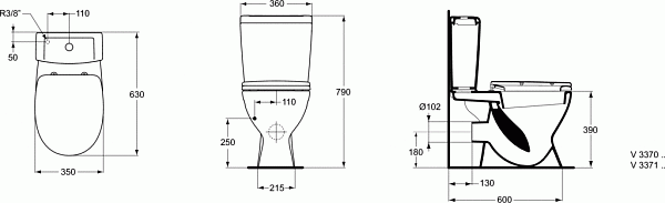 Унитаз-компакт напольный Ideal Standard Eurovit plus V337101