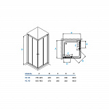 Душевое ограждение  "KOLLER POOL" Waterfall Line NC90 900x900x1850 не прозрачное Grape 6мм хром