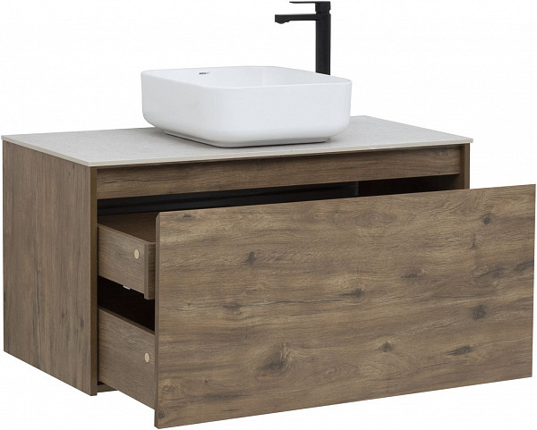 Тумба под раковину Aquanet Nova Lite 100 дуб рустикальный (1 ящик) 00249520