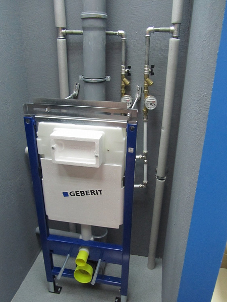 Система инсталляции для унитазов Geberit Duofix Delta Plattenbau 458.122.21.1 4 в 1 с кнопкой смыва