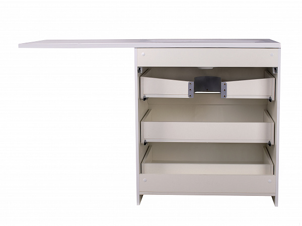 Тумба напольная "Даллас 150", 3 ящика, Люкс белая, под раковину, PLUS СС-00002305