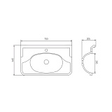 Раковина под тумбу Акватон - ВЕНЕЦИЯ 75 1A707031VN010