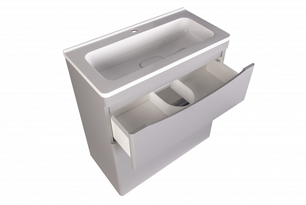 Тумба напольная "Бергамо мини 70" (2 ящ.) Люкс антискрейтч серый, под раковину, PLUS СС-00002312