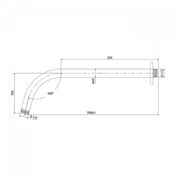 Кронштейн для верхнего душа, IDDIS, 001SB35i61