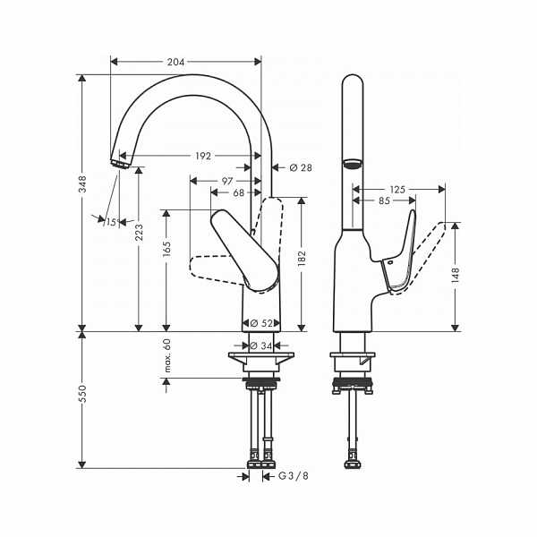 Смеситель для кухни HANSGROHE M42 Focus 71802800
