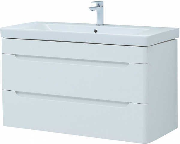 Тумба под раковину Aquanet София 105 белый глянец (2 ящика) 00274116