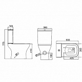 Унитаз напольный Azario Iris 600х380х77,5 безободковый с сиденьем микролифт (AZ 8353)
