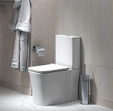 Унитаз Classic GR-4467S (620*360*820) напольный БЕЗОБОДКОВЫЙ с тонкой крышкой, 2 места