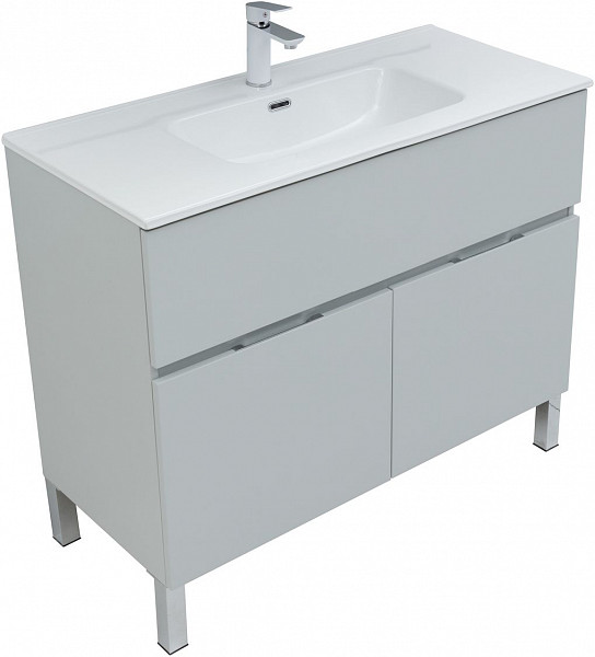 Мебель для ванной Aquanet Алвита New 100 1 ящик, 2 дверцы, серый 00273990