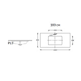 Столешница для раковины Kerama Marazzi Plaza 100 см PL3.SG507100R\100