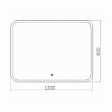 Зеркало AZARIO Стив 1200х800 часы+сенсор выкл + подогрев+ радио, bluetooth+ термометр, выключатель-сенсор