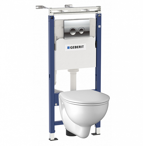 Комплект унитаза с инсталляцией, клавишей, сиденьем Geberit 458.122.NE.1