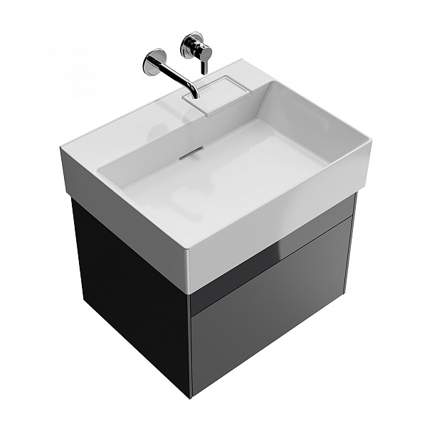 Тумба Kerama Marazzi LOGICA подвесная 2 ящика 60 см, стальной серый