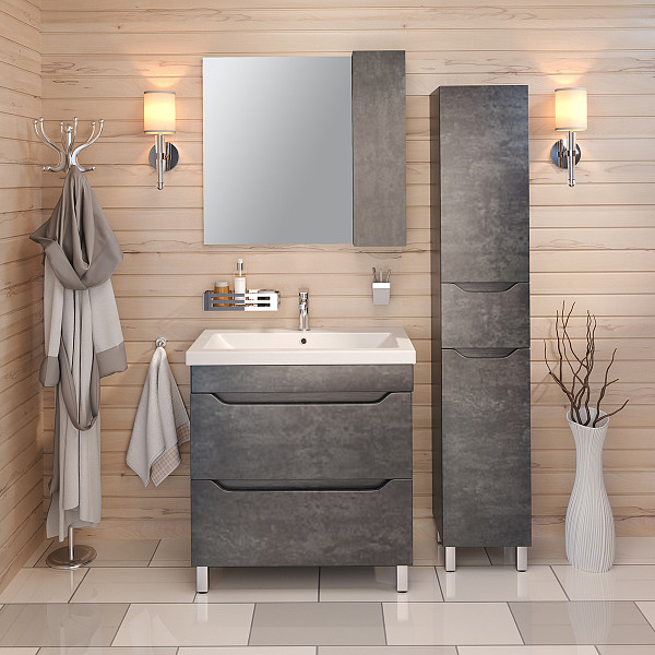 Зеркало со шкафчиком Стоун 60 Правый