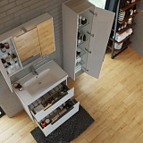 Шкаф зеркальный Prime, белый глянец, 60 см