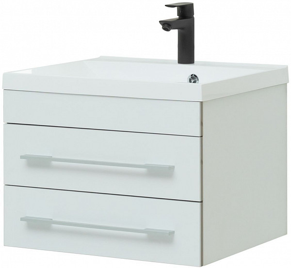 Тумба под раковину Aquanet Верона 58 белый (подвесная 2 ящика) 00176667