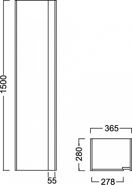 Пенал Kerama Marazzi  Buongiorno 150 см BGN.150.1\WHT