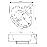 Акриловая ванна Vagnerplast Catalina 146x146 VPBA146CTL3X-04