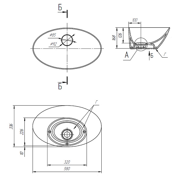 Раковина на столешницу Dreja 